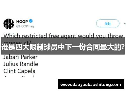 谁是四大限制球员中下一份合同最大的？